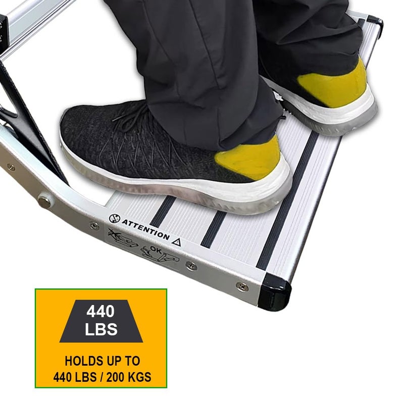 GEARFLAG Manual RV Step â€“ Folding Aluminum Entry Step with Anti-Slip Surface, 440 lbs Capacity â€“ for Camper, Trailer, Motorhome - Image 3