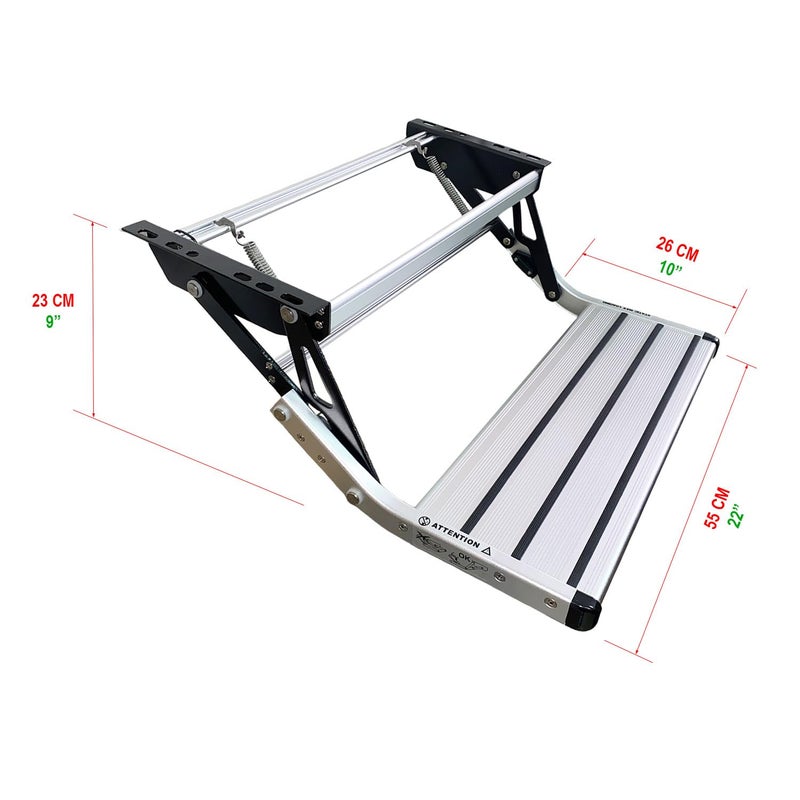 GEARFLAG Manual RV Step â€“ Folding Aluminum Entry Step with Anti-Slip Surface, 440 lbs Capacity â€“ for Camper, Trailer, Motorhome - Image 5