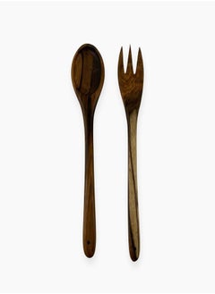 Egyptian Trading Company Wooden Fork and Spoon Set, Large