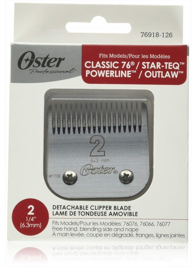 Oster Professional 76918-126 Replacement Blade, Classic 76/Star-Teq/Power-Teq Clippers, Size #2, 1/4" (6.3 mm) - Image 1