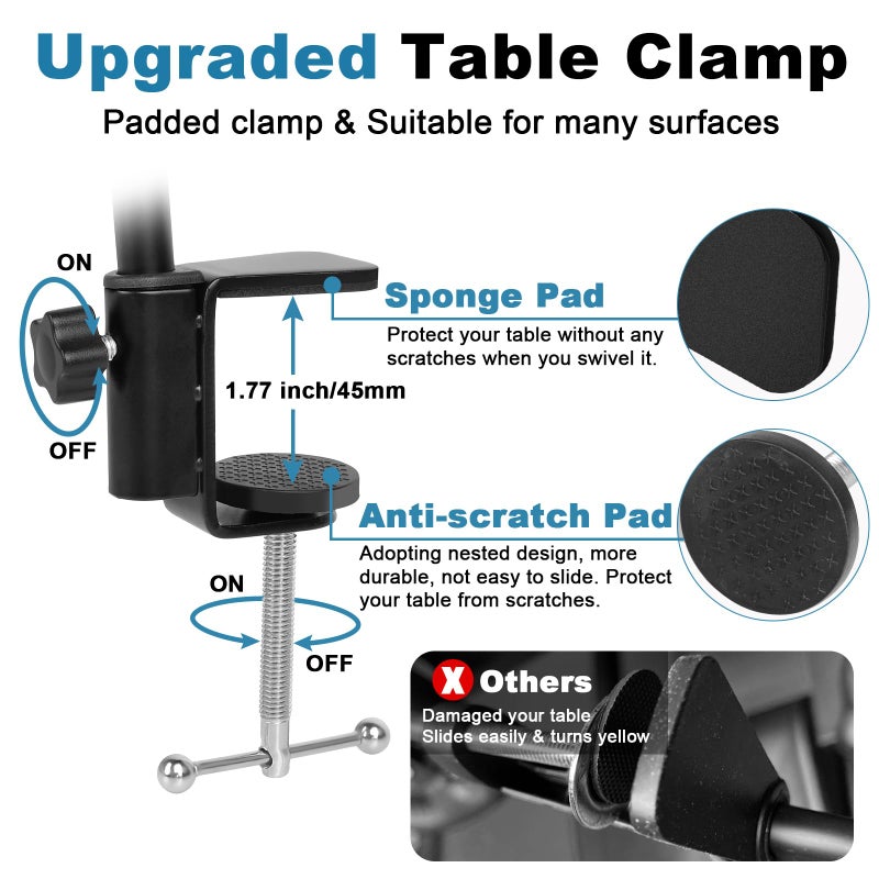ChromLives Mic Boom Arm for Hyperx Quadcast, Adjustable Microphone Arm Stand Compatible with Hyperx Quadcast S for Gaming, Streaming, Recording, By ChromLives - Image 5
