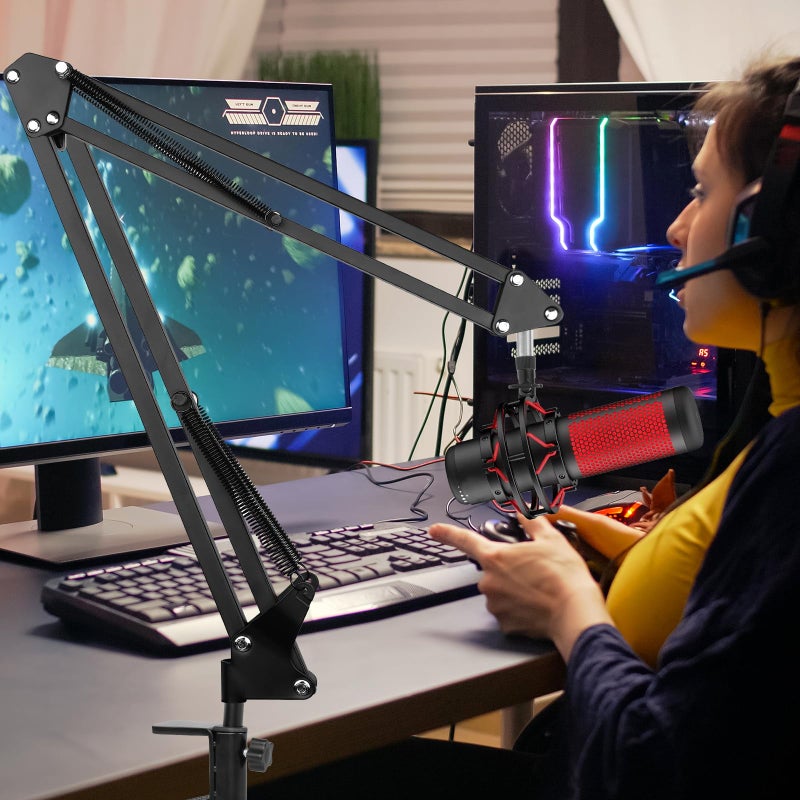 ChromLives Mic Boom Arm for Hyperx Quadcast, Adjustable Microphone Arm Stand Compatible with Hyperx Quadcast S for Gaming, Streaming, Recording, By ChromLives - Image 2