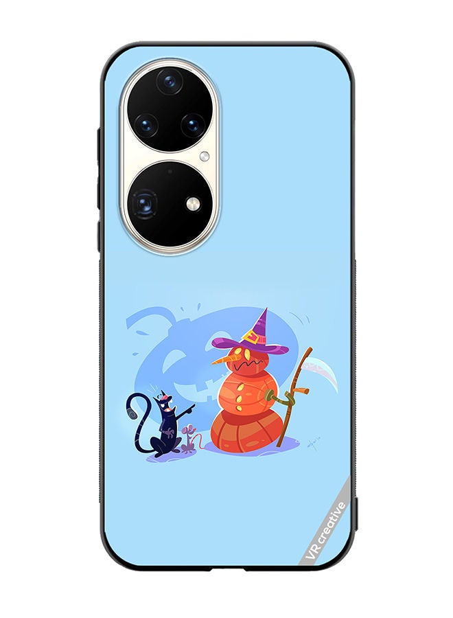 VR CREATIVE Protective Case Cover For Huawei P50 Pro Halloween Cat Design Multicolour - Image 1
