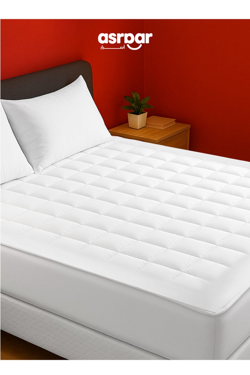 Asraar Luxury Sleep Collection 5-Piece Set – Includes 2 Prime Pillows 75 x 50cm for Comfort, 1 Plush Mattress Topper 120 x 200cm for Superior Support, and 2 Durable Pillow Protectors 75 x 50cm for Long-Lasting Freshness – Premium Quality Bedding Essentials  - Image 3