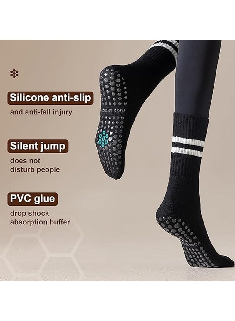 Kimaya Yoga Pilates Socks with Grips for Women, Non Slip Grips Cotton Socks for Barre, Ballet, Dance, Workouts (Grey) - Image 2