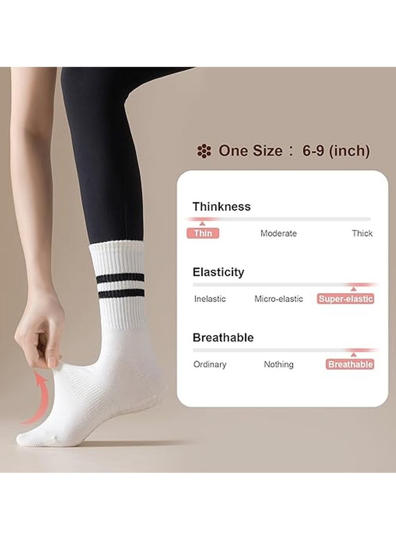 Kimaya Yoga Pilates Socks with Grips for Women, Non Slip Grips Cotton Socks for Barre, Ballet, Dance, Workouts (Grey) - Image 4