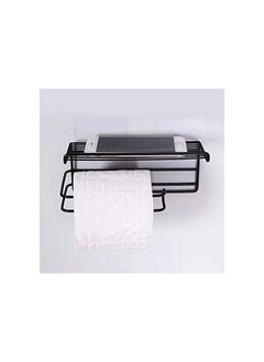 Generic Self Adhesive Wall Mount Tissue Holder with Mobile Phone Storage Shelf Towel  - Image 2