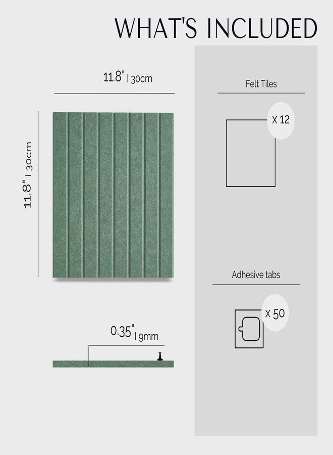 VIVELDA Large Cork Boards for Walls Black Felt Alternative - Slat Wall Paneling, Bulletin Board Tiles for Home Decor, Push Pin Corkboard Organizer for Office or Classroom-12-Pack Panel Kit (Palm) - Image 5