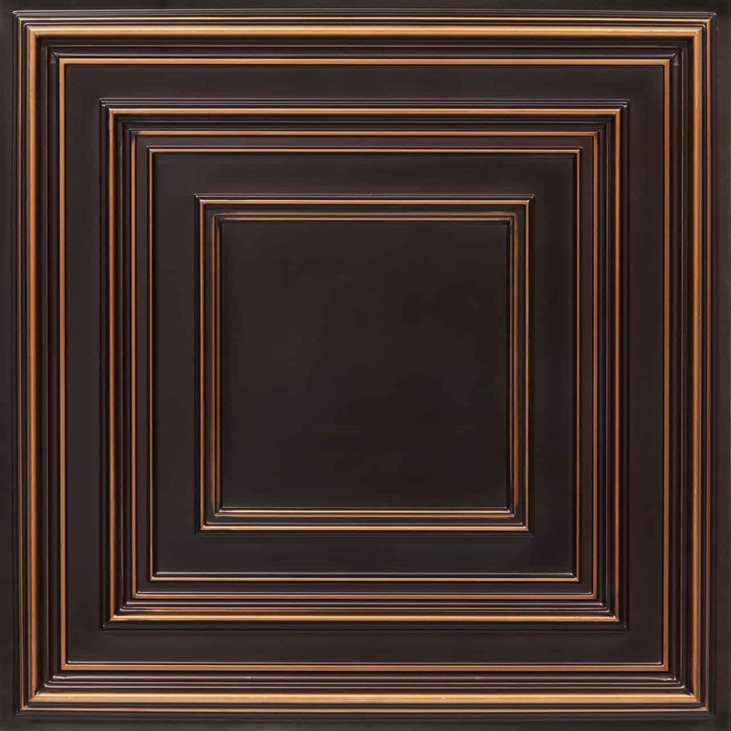 From Plain To Beautiful In Hours من عادي إلى جميل في ساعات 222 بلاط سقف PVC 2 × 2 للتثبيت أو اللصق يغطي 100 قدم مربع نحاسي عتيق 25 قطعة