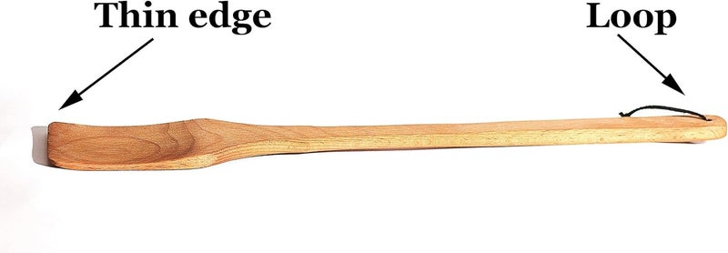 ECOSALL Large Wooden Spoon - 18-inch Heavy Duty Cajun Stir Paddle for Cooking in Big Pots & Wall Décor - Big Spoon For Brewing, Grill, Mixing, Stirring - Solid Natural Hard Wood Long Spatula. - Image 2