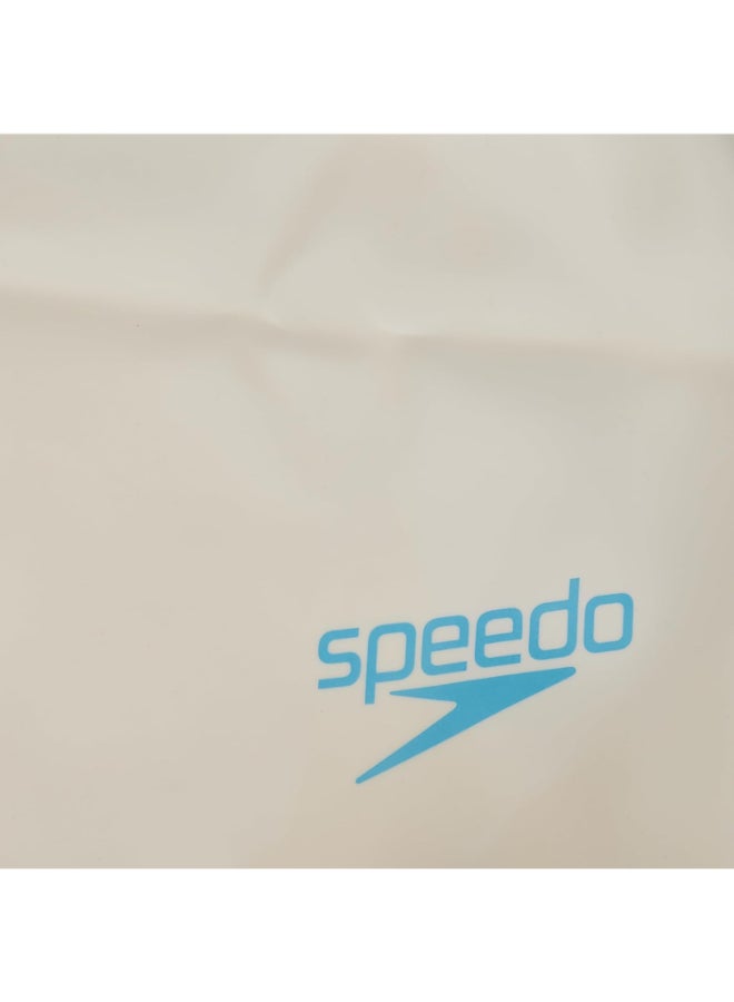 Speedo Plain Moulded Silicone Swimming Cap for Unisex Kids, One Size, White/Blue - Image 4