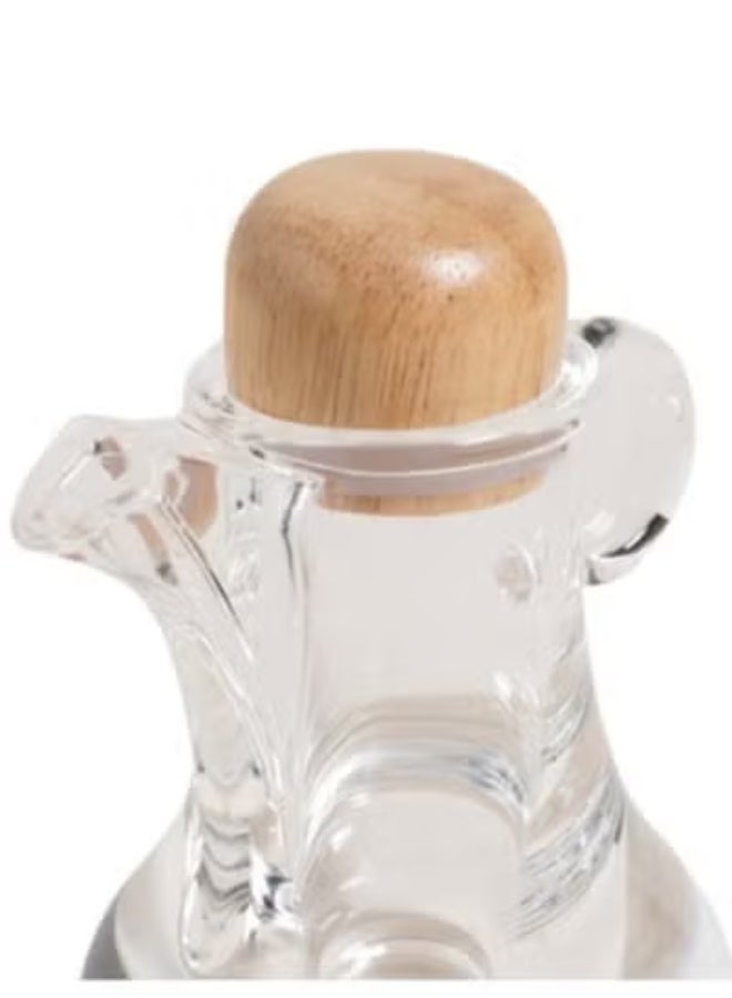 Oil Vinegar Sauce Bottle Dispenser with Wooden Lid - 75ml (Acrylic, Wood) - Image 4