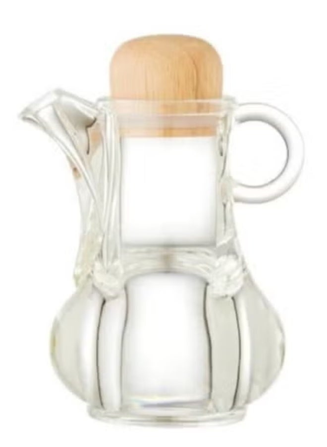 Oil Vinegar Sauce Bottle Dispenser with Wooden Lid - 75ml (Acrylic, Wood) - Image 3