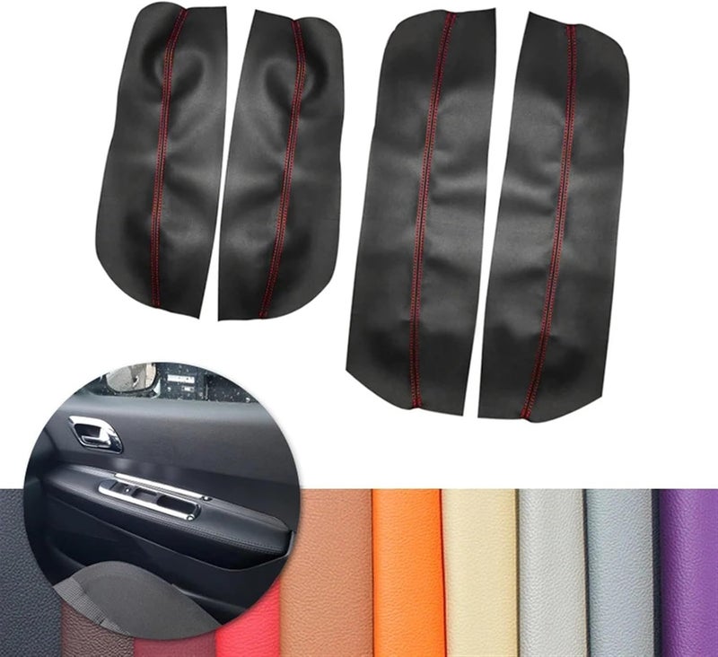 QASULER Microfiber Leather Door Armrest Covers for Peugeot 3008 - Image 4