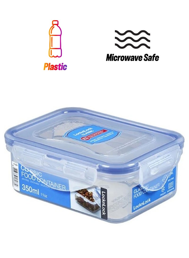 LOCK & LOCK Polypropylene Food Container Rectangular Plastic, 350ml HPL806