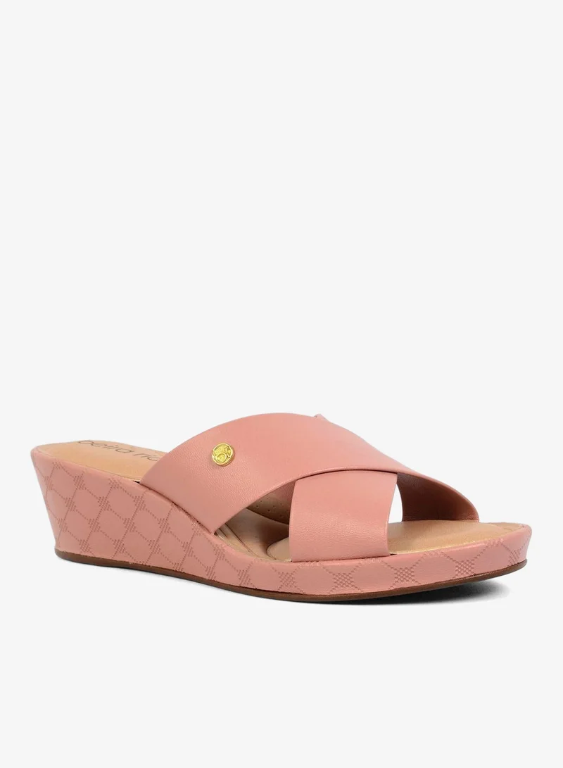 Beira Rio  Aurorii Corss Strap Mid Heel Wedge Sandals for Women | Best Price UAE