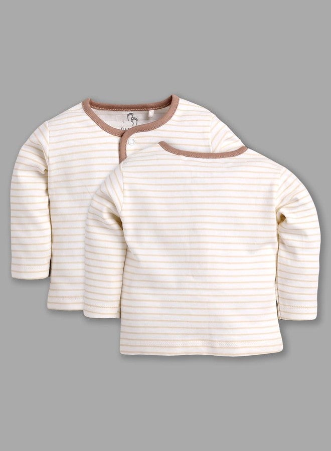 BABY GO Full Sleeve Clothing Set for Baby Boys & Girls | Baby T-Shirts |3-6M |Beige | DAILYWEAR Infant Clothes | Pack of 3 - Image 5