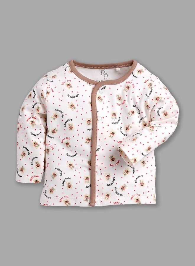 BABY GO Full Sleeve Clothing Set for Baby Boys & Girls | Baby T-Shirts |3-6M |Beige | DAILYWEAR Infant Clothes | Pack of 3 - Image 4
