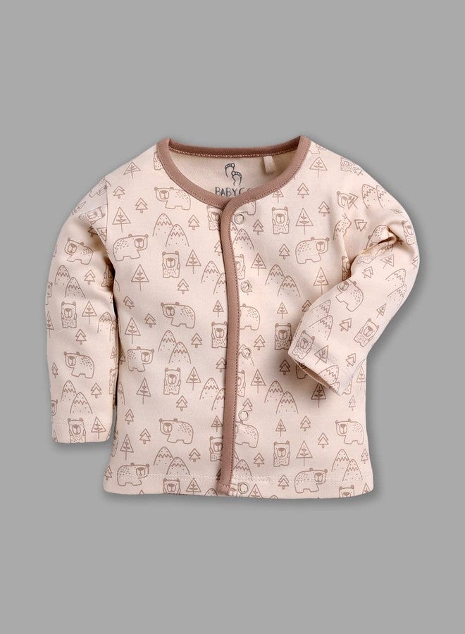 BABY GO Full Sleeve Clothing Set for Baby Boys & Girls | Baby T-Shirts |3-6M |Beige | DAILYWEAR Infant Clothes | Pack of 3 - Image 3