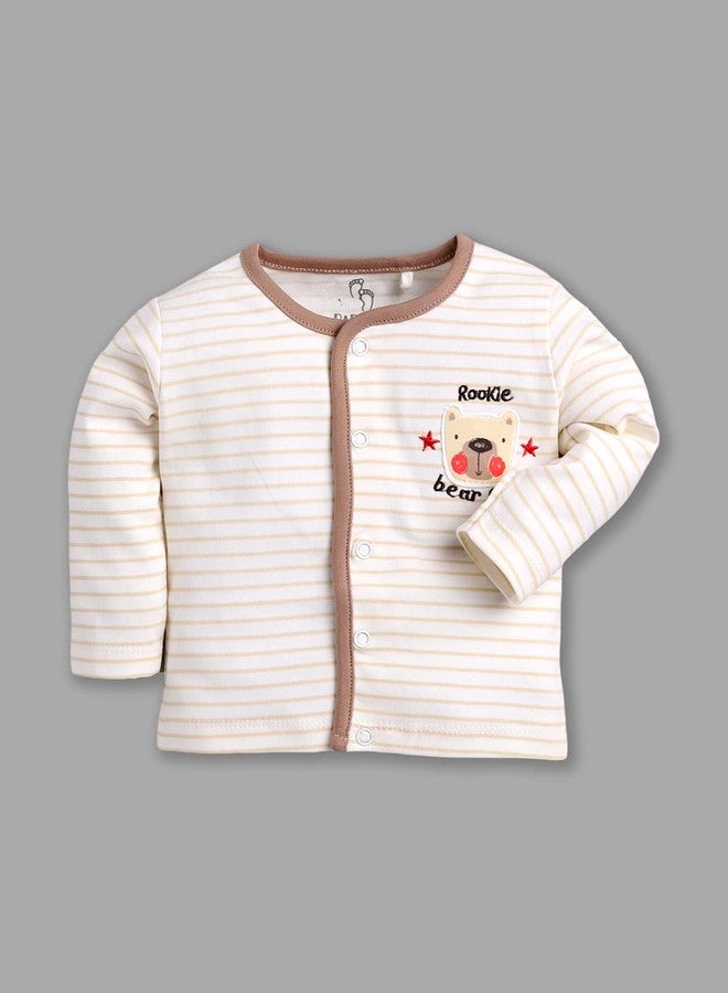 BABY GO Full Sleeve Clothing Set for Baby Boys & Girls | Baby T-Shirts |3-6M |Beige | DAILYWEAR Infant Clothes | Pack of 3 - Image 2