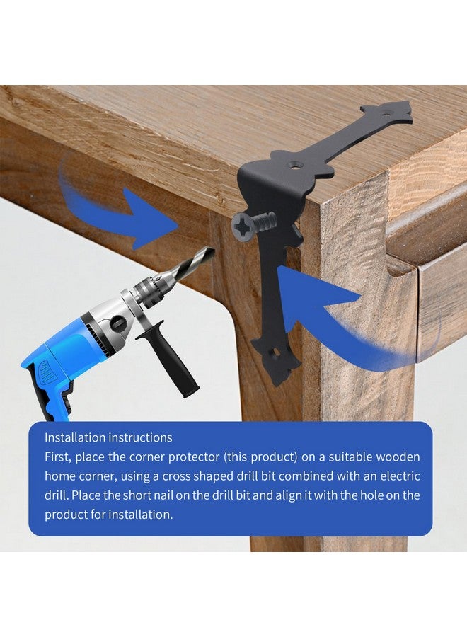 FANYUN Corner Protector, 4 Inches Furniture Corner Guards Corner Bracket Metal Embellishments with Wood Funiture Decorative Metal Rustic Hardware for Home Edge Corner Hardware Accessories (4) - Image 4