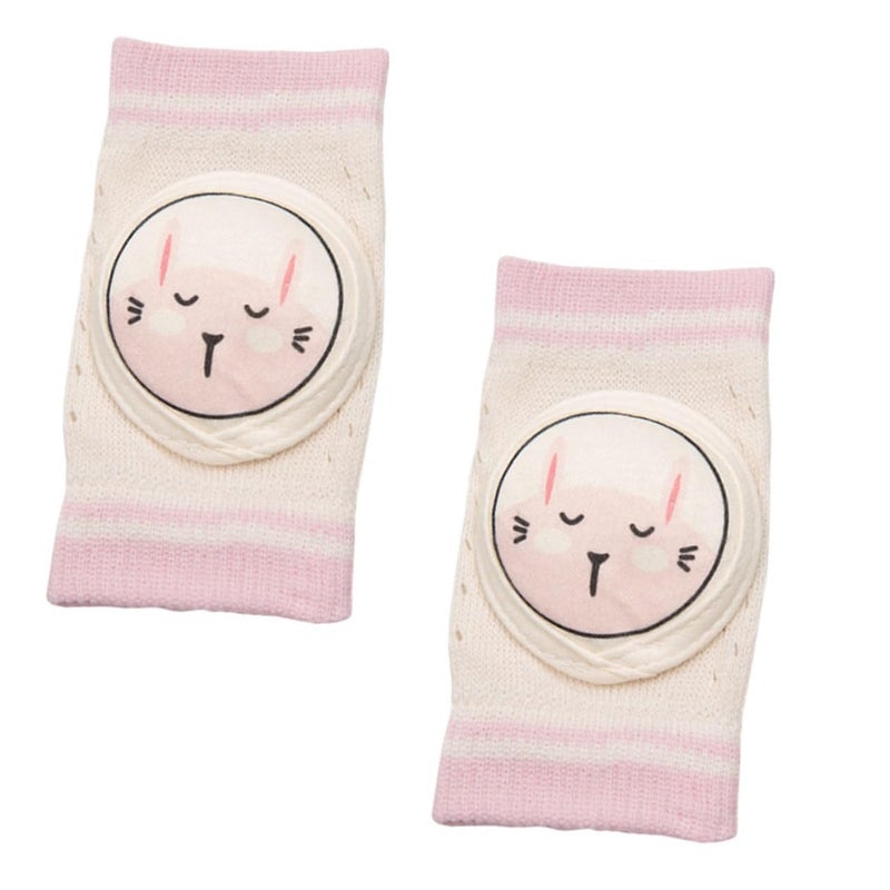 BESTYASH 1pair Cartoon Knee and Elbow Protector Breathable Crawling Pads for Toddlers Non- Knee Pads for and Learning to Walk Bunny Design - Image 1