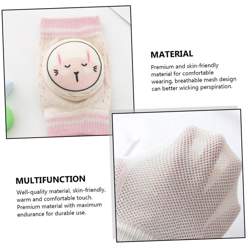 BESTYASH 1pair Cartoon Knee and Elbow Protector Breathable Crawling Pads for Toddlers Non- Knee Pads for and Learning to Walk Bunny Design - Image 5