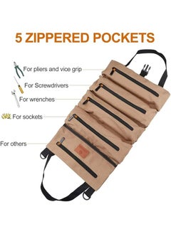 PROMASS promass Heavy-Duty Roll-Up Tool Bag – Compact Tool Organizer with Multiple Pockets and Secure Straps – Portable Storage Solution for Mechanics, Carpenters, and DIY Enthusiasts  - Image 2
