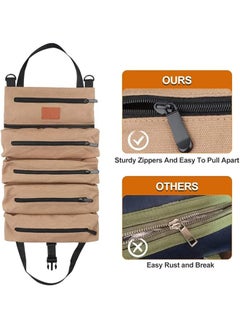 PROMASS promass Heavy-Duty Roll-Up Tool Bag – Compact Tool Organizer with Multiple Pockets and Secure Straps – Portable Storage Solution for Mechanics, Carpenters, and DIY Enthusiasts  - Image 4