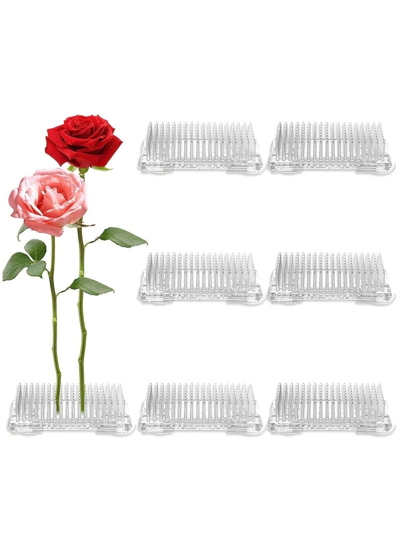 Captaintech Floral Frogs for Arrangements 6Pcs Plastic Floral Frogs Supplies Flower Vase Square Clear Flower Arranger Tool Pin Holder Flower Arranging Plant Decor Fixed Supplies with Bottom Home DIY Craft - Image 1