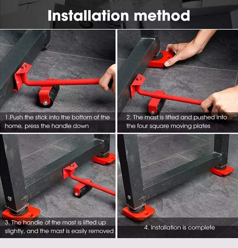 SIVI SIDDHI VINAYAK Furniture Shifting Tool Furniture Lifting Tool Set Furniture Sliders Heavy Furniture Shifter Moving Wheels Kit Mover Tool Furniture Lifter Casters Kits Pack of 1 - Image 3