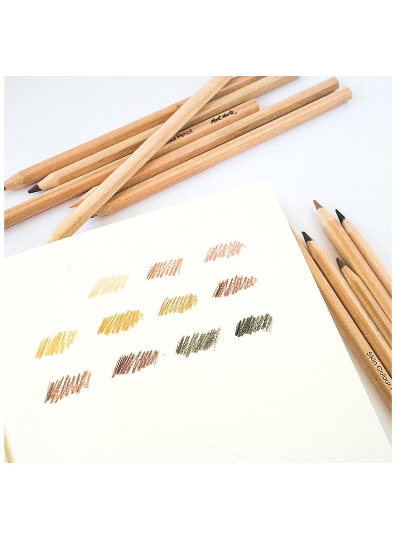 مونت مارتي مجموعة أقلام تلوين البشرة ١٢ قطعة مونت مارت - مثالية لرسم البورتريه التعبيري - Image 3