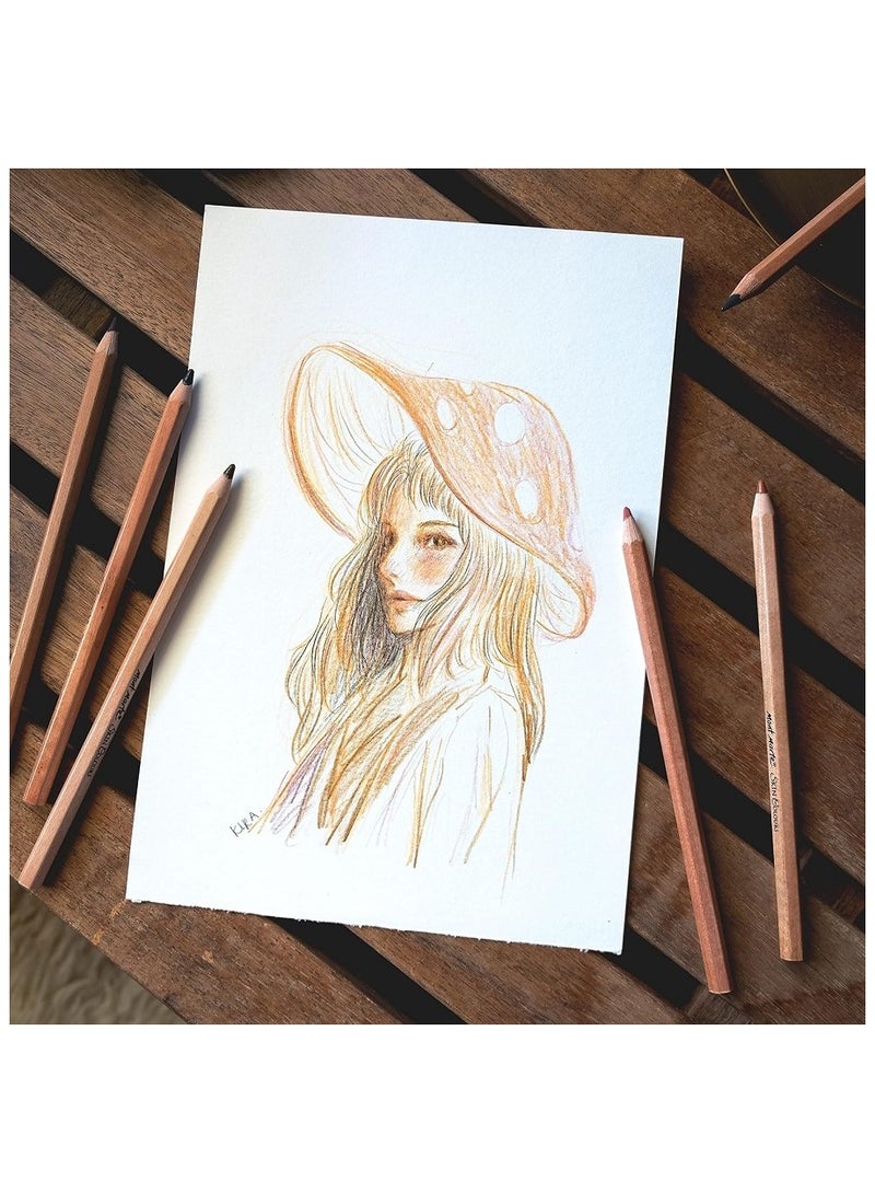 مونت مارتي مجموعة أقلام تلوين البشرة ١٢ قطعة مونت مارت - مثالية لرسم البورتريه التعبيري - Image 5