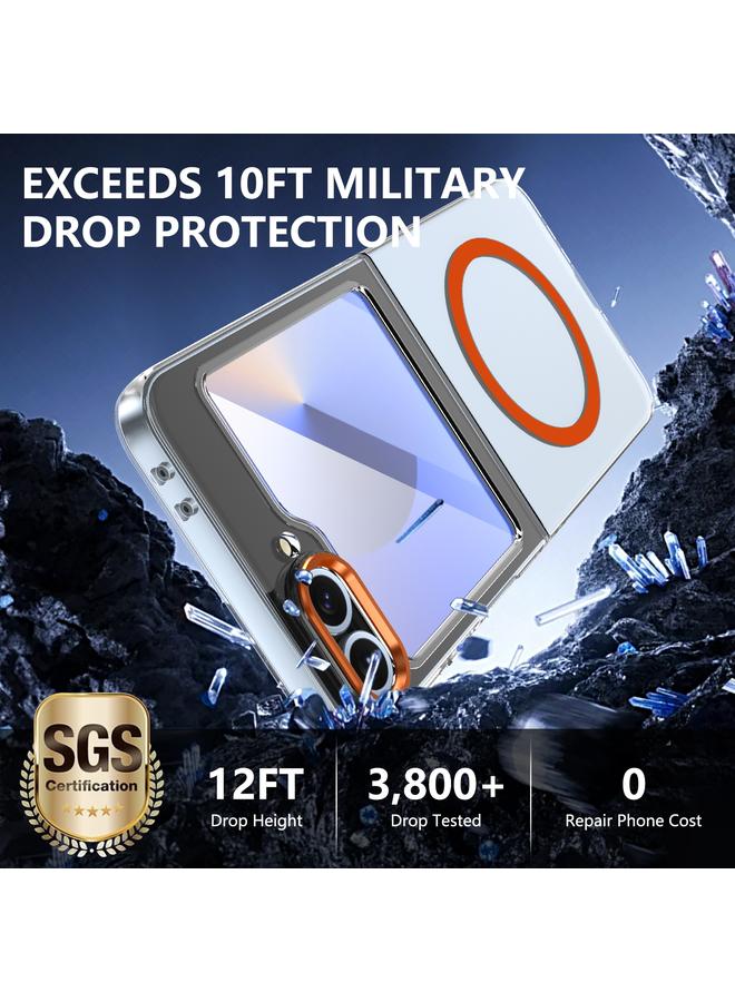 اس-توب جراب لهاتف Samsung Galaxy Z Flip6 lce Folding Series MagSafe جراب شفاف مدمج لهاتف الكمبيوتر الشخصي - Image 3