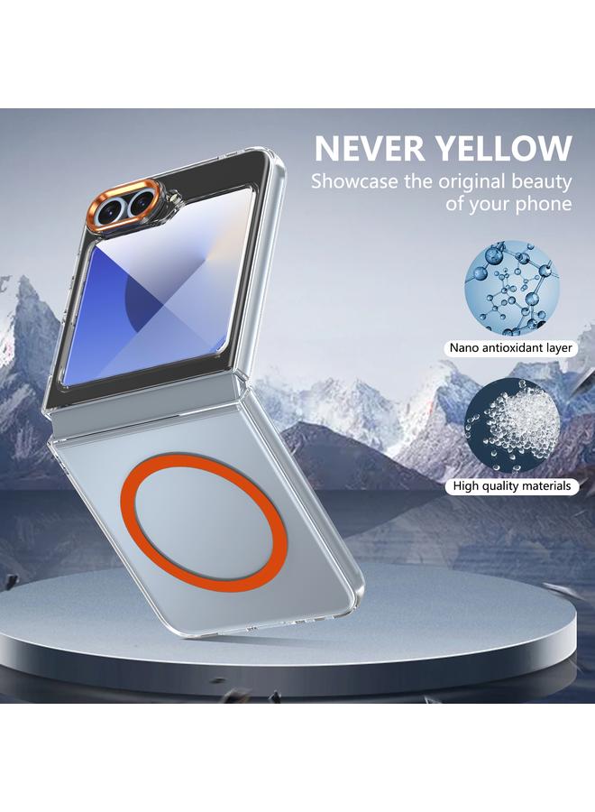 اس-توب جراب لهاتف Samsung Galaxy Z Flip6 lce Folding Series MagSafe جراب شفاف مدمج لهاتف الكمبيوتر الشخصي - Image 2