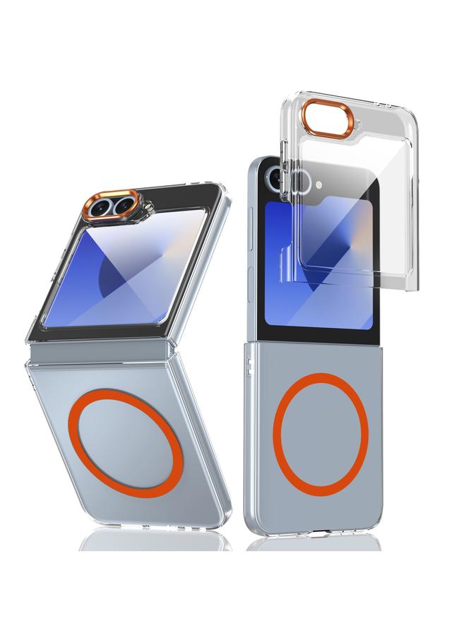 اس-توب جراب لهاتف Samsung Galaxy Z Flip6 lce Folding Series MagSafe جراب شفاف مدمج لهاتف الكمبيوتر الشخصي - Image 1