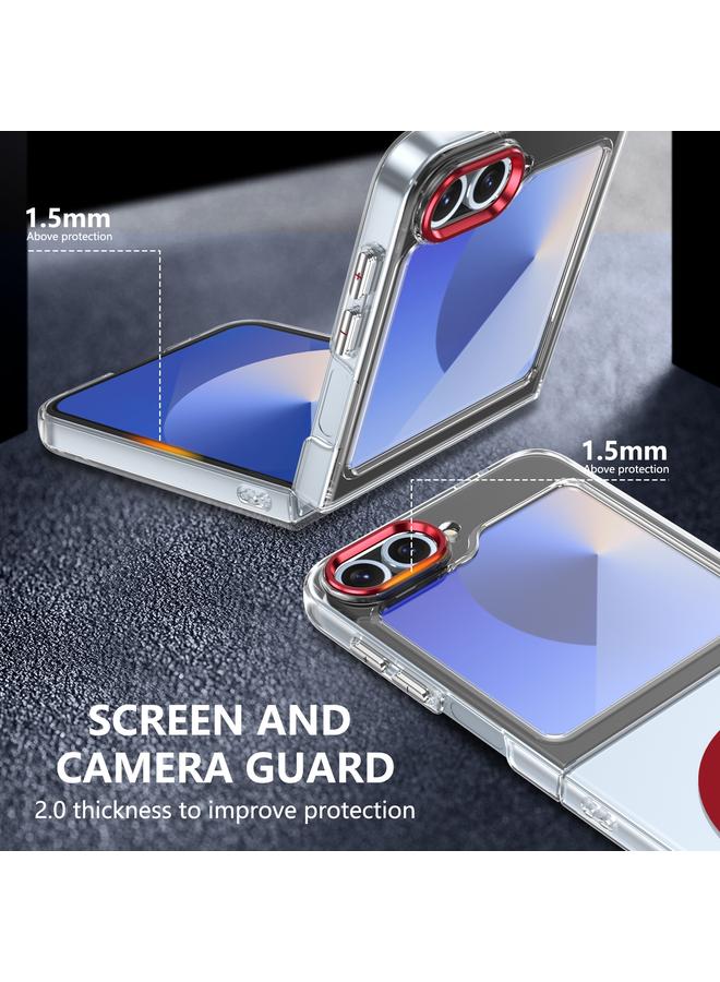 اس-توب جراب لهاتف Samsung Galaxy Z Flip6 lce Folding Series MagSafe جراب شفاف مدمج لهاتف الكمبيوتر الشخصي - Image 4