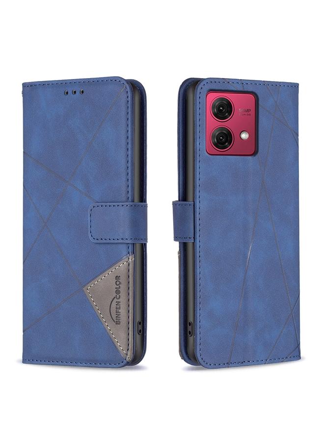 S-TOP Case For Motorola Moto G84 5G Magnetic Buckle Rhombus Texture Leather Phone Case - Image 1
