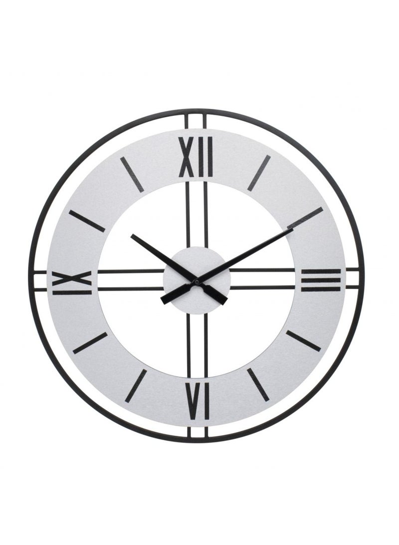 DANUBE HOME Cambridge Metal Industrial Wall Clock – Modern Large Decorative Wall Clock, Silent Quartz Movement, Bold Design for Living Room, Office & Contemporary Home Decor L 60 x W4.5x H60Cm Grey - Image 1