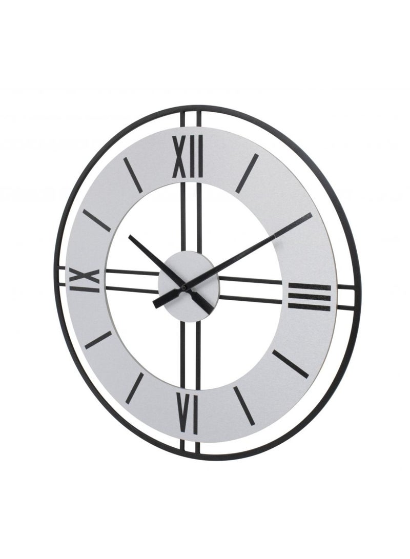 DANUBE HOME Cambridge Metal Industrial Wall Clock – Modern Large Decorative Wall Clock, Silent Quartz Movement, Bold Design for Living Room, Office & Contemporary Home Decor L 60 x W4.5x H60Cm Grey - Image 2