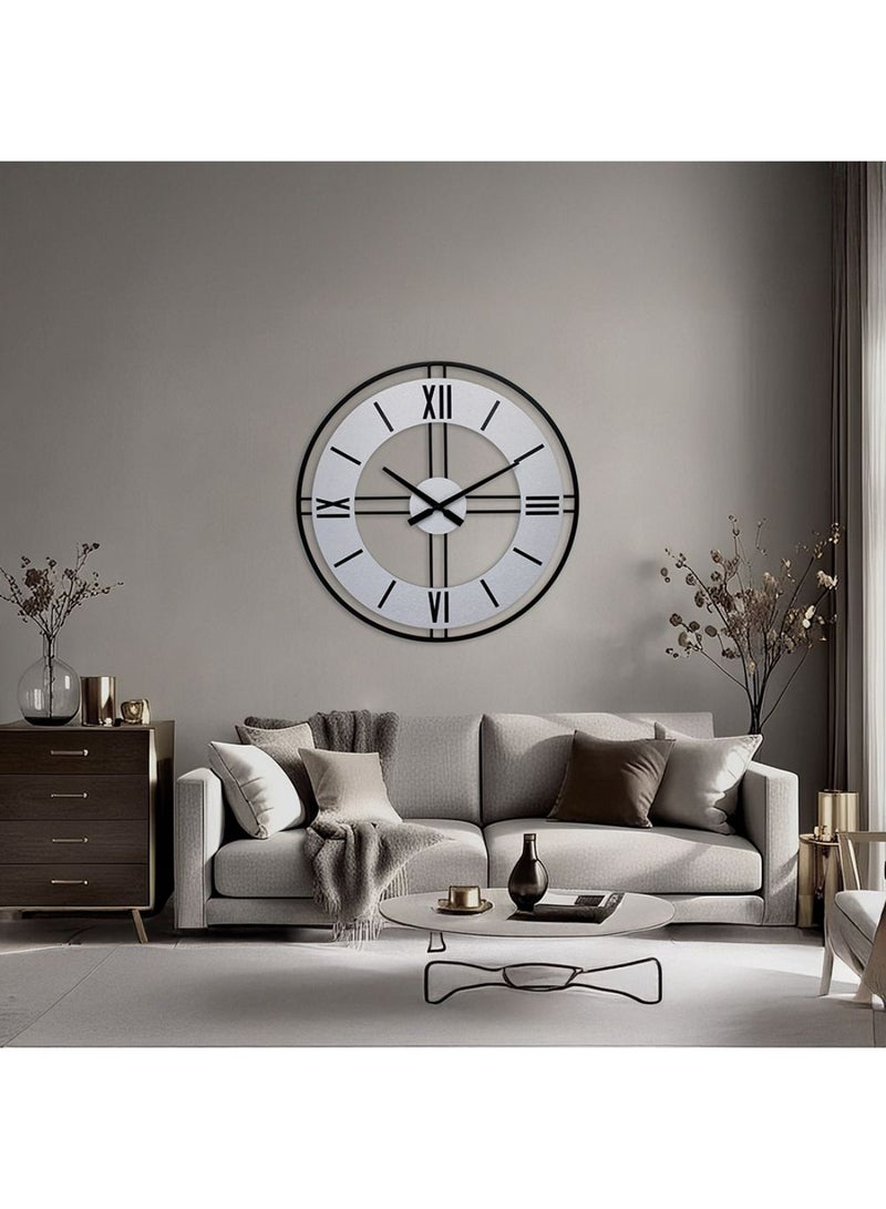 DANUBE HOME Cambridge Metal Industrial Wall Clock – Modern Large Decorative Wall Clock, Silent Quartz Movement, Bold Design for Living Room, Office & Contemporary Home Decor L 60 x W4.5x H60Cm Grey - Image 4