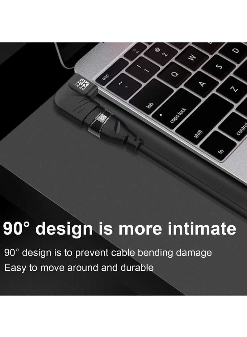 Excefore مجموعة من 4 محولات HDMI 2.1 ذكر إلى أنثى، محول بزاوية 90 و270 درجة، يدعم 8K@60Hz، 4K@120Hz، مناسب للتلفزيون الحائطي، الكمبيوتر المحمول، PS4 PS5 - Image 3