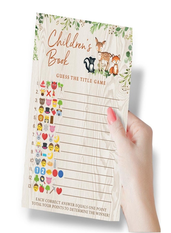 Printed Party Woodland Baby Shower Game Set - 5 Fun Games & Activities for Boy or Girl, Woodland Forest Animals Theme, 50 Guests - Image 4