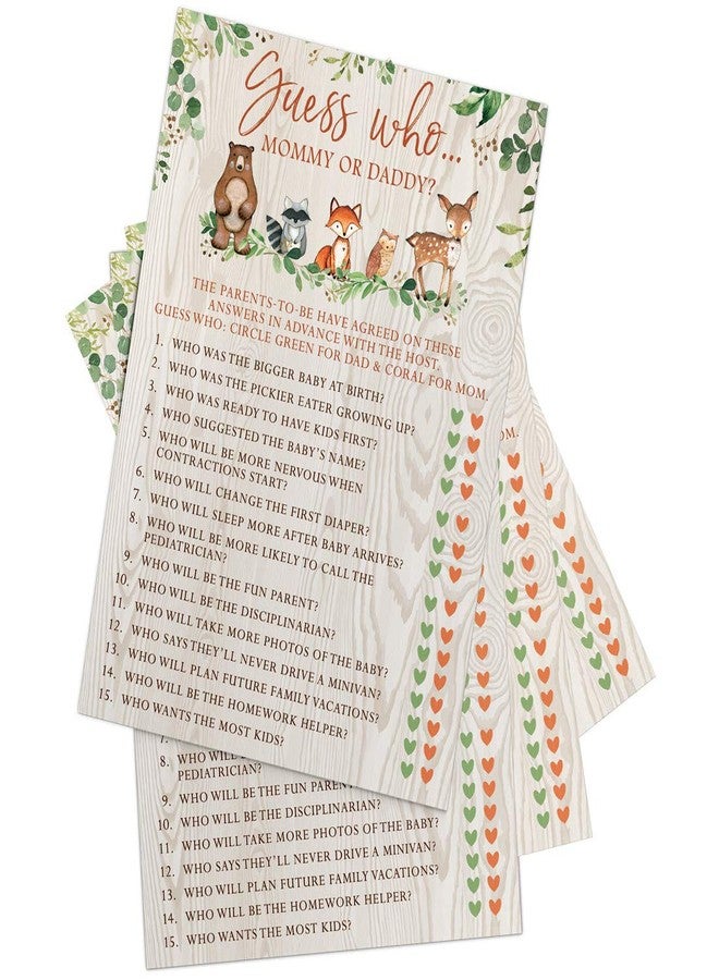 Printed Party Woodland Baby Shower Game Set - 5 Fun Games & Activities for Boy or Girl, Woodland Forest Animals Theme, 50 Guests - Image 5