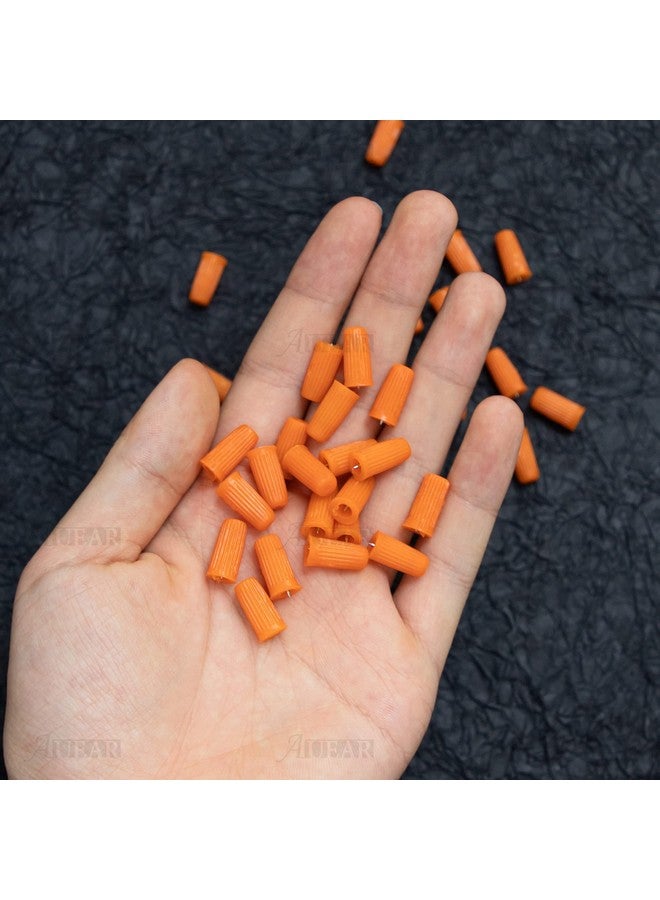 AUEAR 100 Pack Eyelash Glue Bottle Plug Blocking Needle Glue Bottle Pins Plastic Bottle Sealer For Beauty Salon Eyelash Extensions Makeup Tools Orange - Image 3