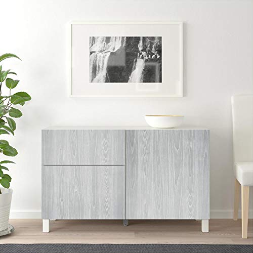 Melwod Gray Wood Wallpaper 17.71 x 197 Inch Wood Grain Texture Peel and Stick Wallpaper Adhesive Paper Light Grey Wall Covering Desk Shelf Drawer Liner Cabinets Wardrobe - Image 4