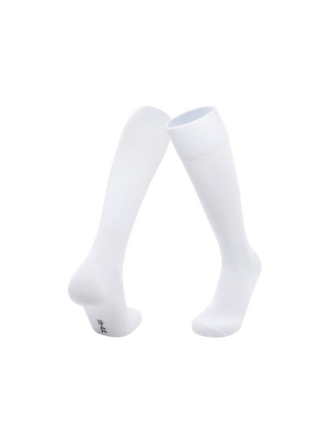 Summer Thin Breathable Football Socks White Long Socks Solid Color Over-the-knee Sports Socks For Adults And Children Sweat-absorbent