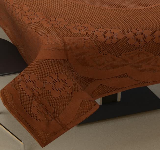 Stunning Look Flower Design 4 Seater Table Cover Cloth Centre Table Cover for Kitchen Dining Room Restaurant Party EASTTARDOMM Hotel Decoration 40 x 60 Inches Coffee - Image 1