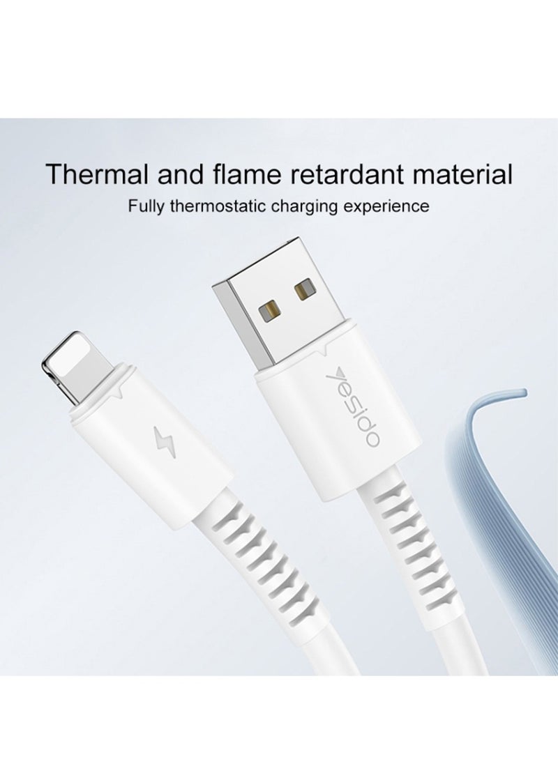Yesido - Yesido CA120L Charging Data Cable 1 Meter PVC Type-C to Lightning Devices Fast Charging Data Cable - White - Image 1