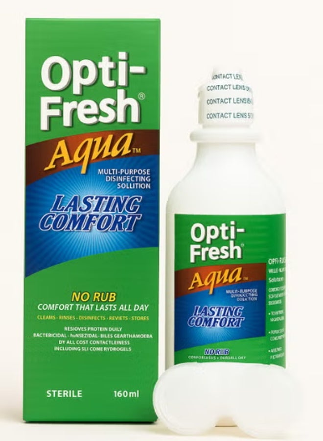 Opti-Fresh Aqua Contact Lens Solution  Cleans, Disinfects & Stores – 160 ml